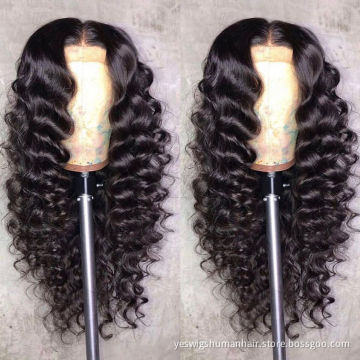 Cheap Loose Deep Wave Brazilian Virgin Human Hair Hd Full Lace Front Wig Cheap Transparent Glueless Lace Frontal Wig Human Hair